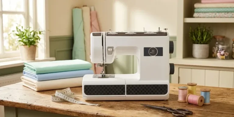 Brother naaimachine op werktafel in lichte naaikamer