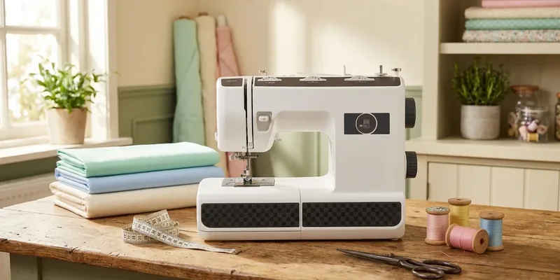 Brother naaimachine op werktafel in lichte naaikamer