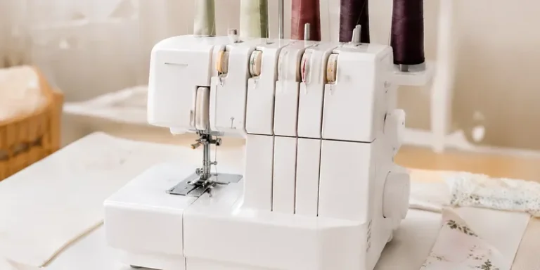 Lockmachine met gekleurde garenklossen