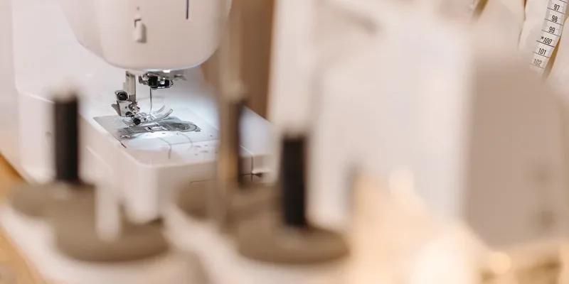 Verlichte naaivoet van een naaimachine